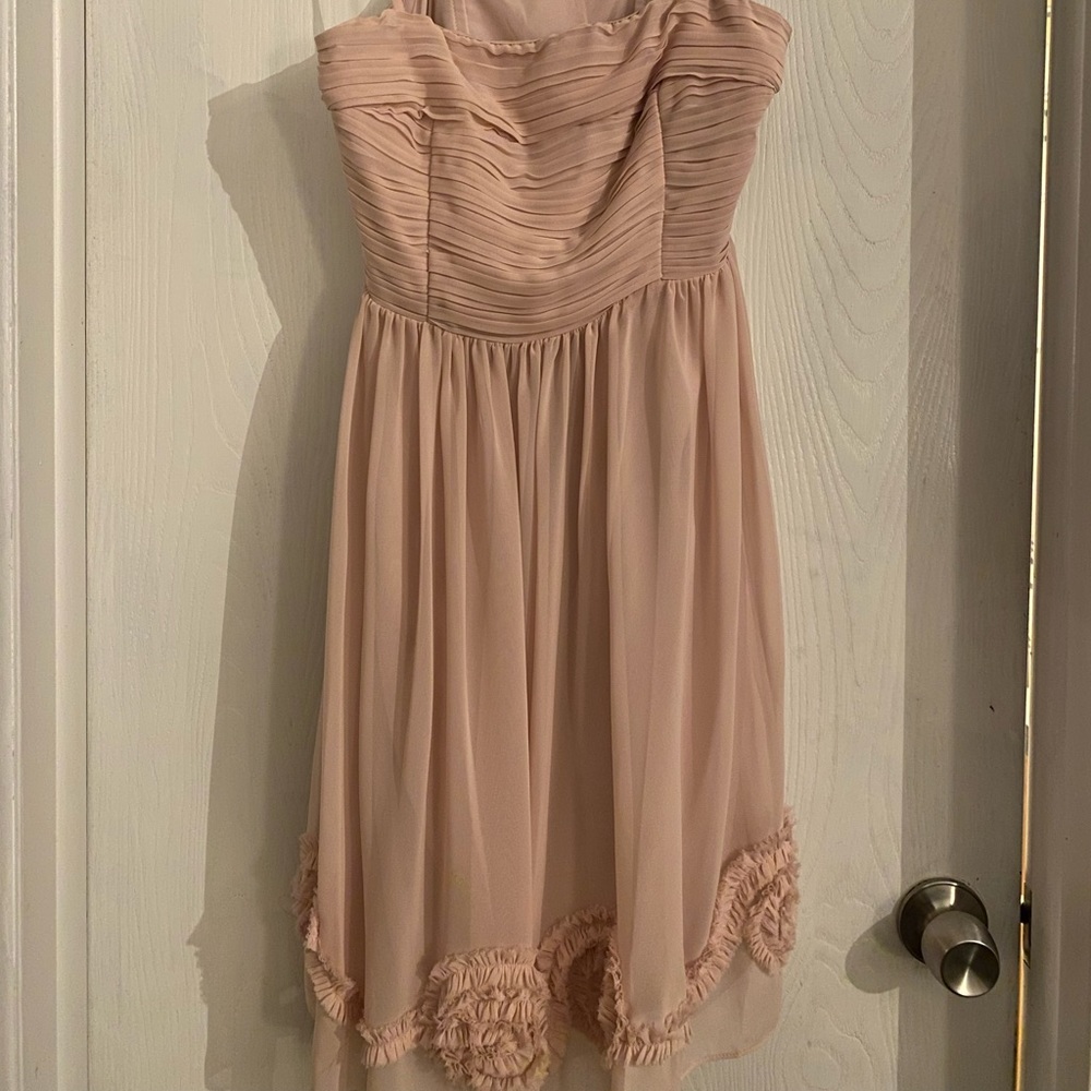 Blush pink convertible (strapless-spaghetti straps) dress